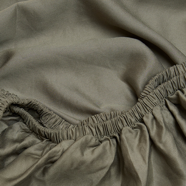 Coco & Cici - TENCEL twill hoeslaken olijfgroen - 180 x 200 x 30 cm