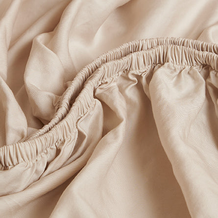 Coco & Cici - TENCEL - Twill hoeslaken beige - 200x210x30
