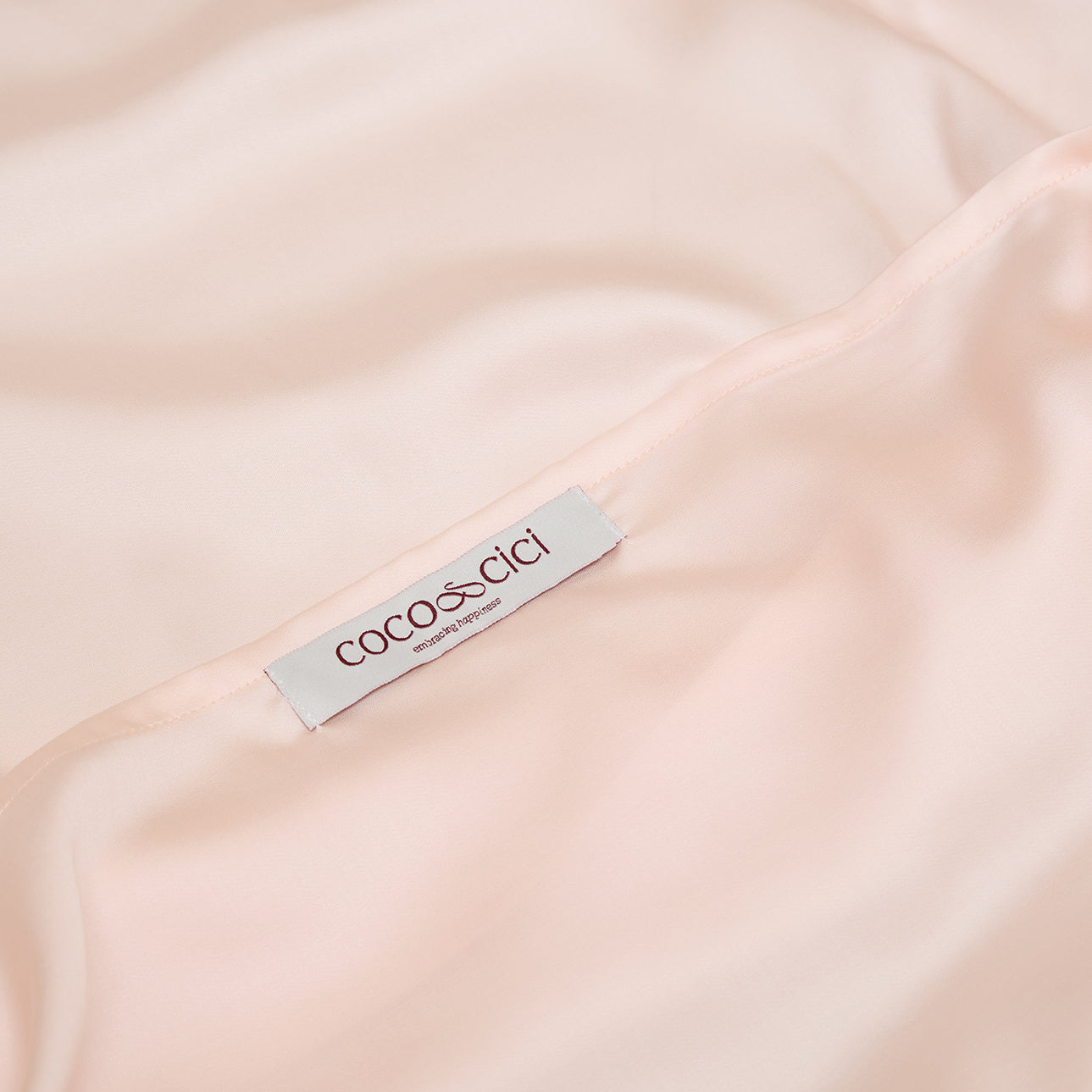 Coco & Cici - TENCEL Satijn Kussensloop Perzik Wit