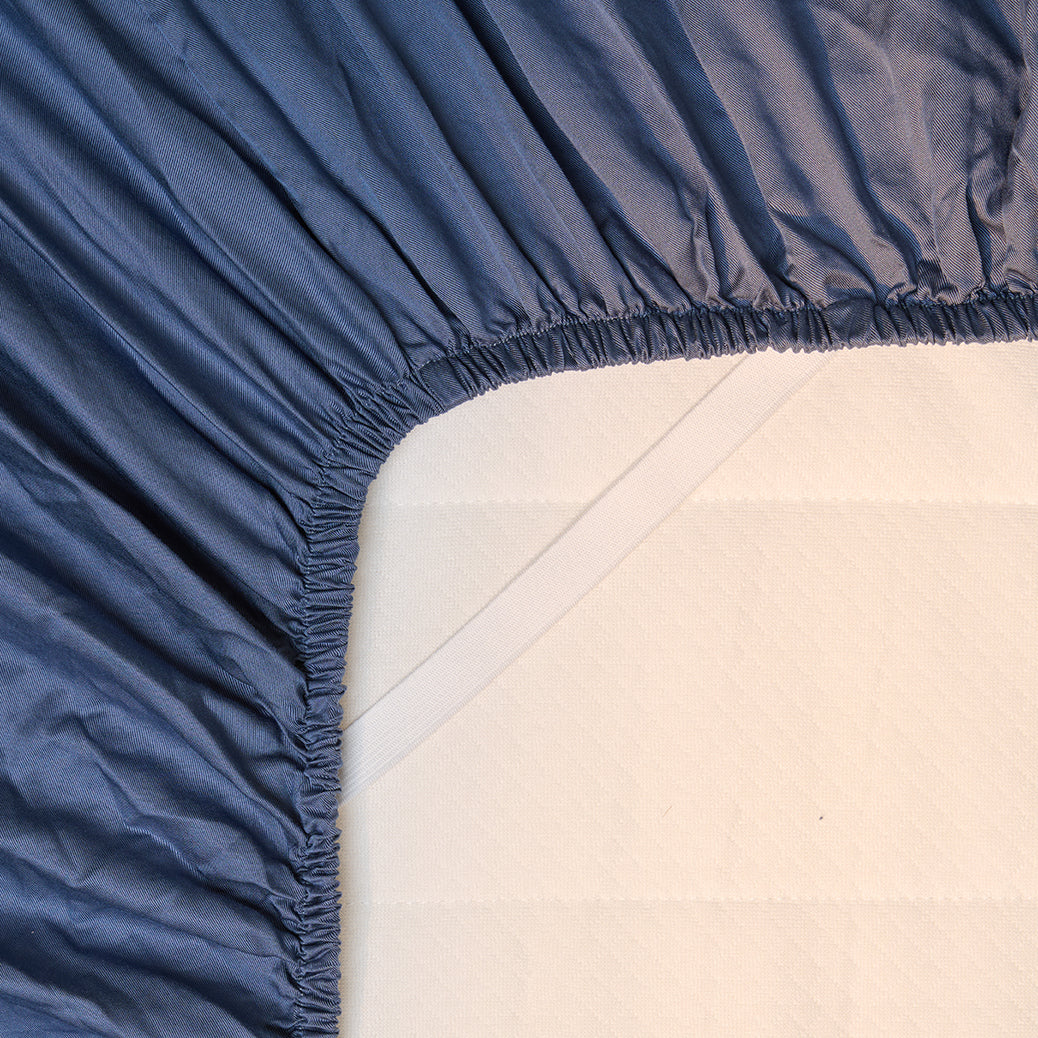 Coco & Cici - TENCEL Twill Hoeslaken Donkerblauw - 180x210x30