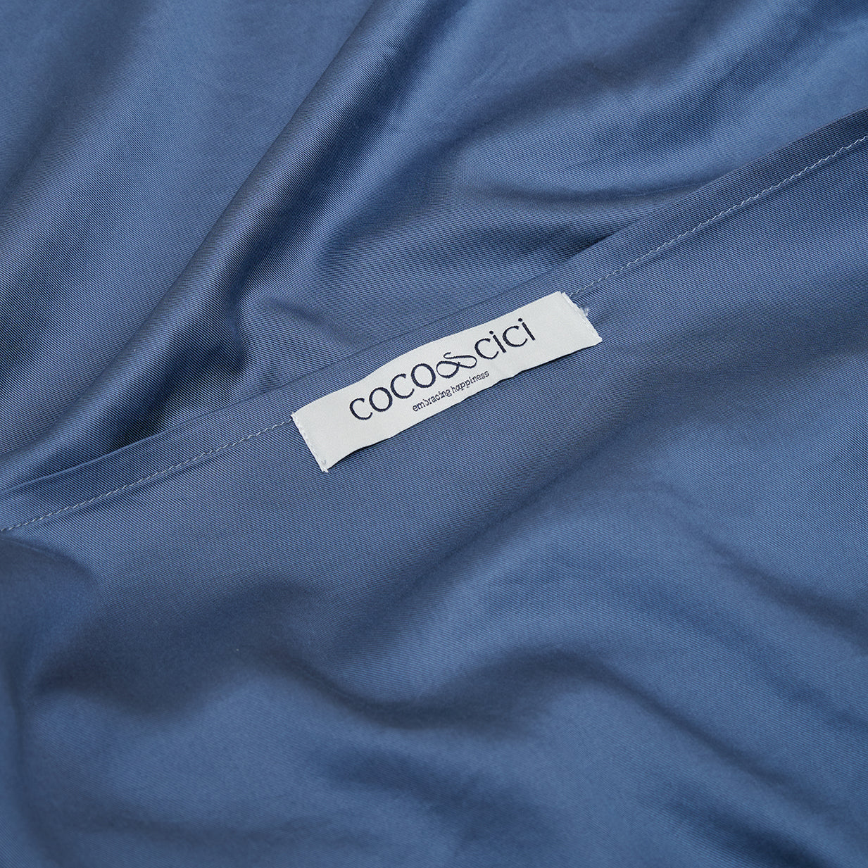 Coco & Cici - TENCEL-twill kussensloop donkerblauw - 1 kussensloop 50x60 cm