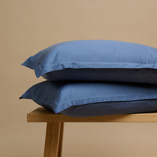 Coco & Cici - TENCEL-twill kussensloop donkerblauw - 1 kussensloop 50x70 zonder volant