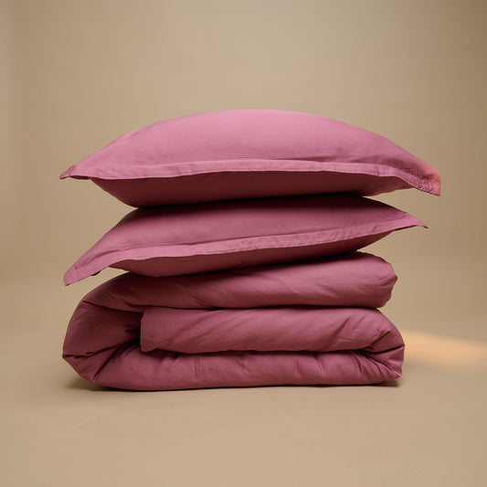 Coco & Cici - TENCEL Twill Dekbedovertrek Oudroze | + 1 kussensloop 60x70