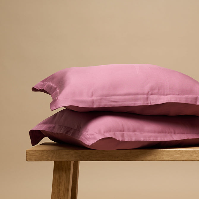 Coco & Cici - TENCEL Twill kussensloop poederroze - 1 kussensloop 50x60
