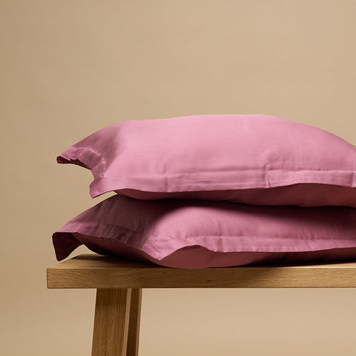 Coco & Cici - TENCEL-twill kussensloop stofroze - 1 kussensloop 50x70 zonder volant