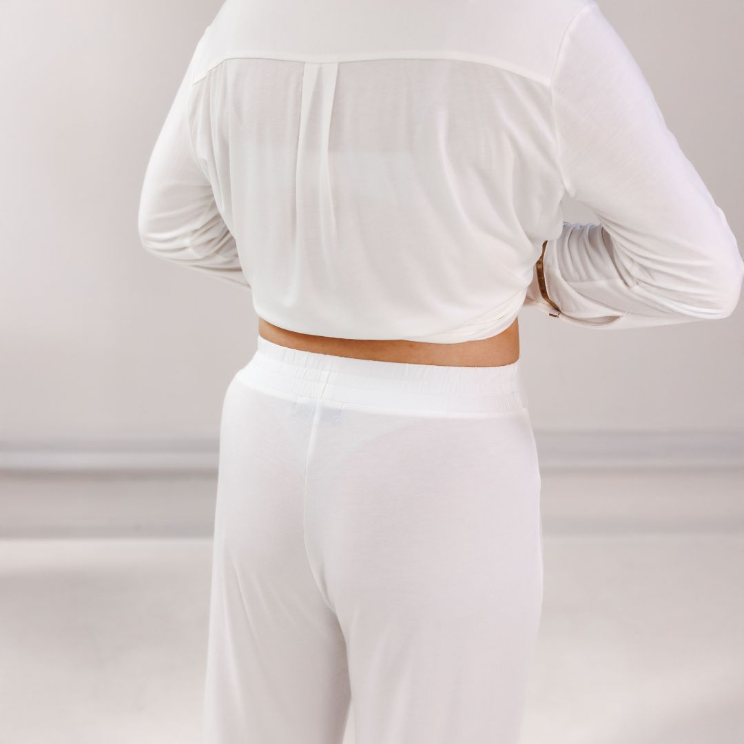 Coco & Cici - TENCEL pyjamaset dames gebroken wit - maat M