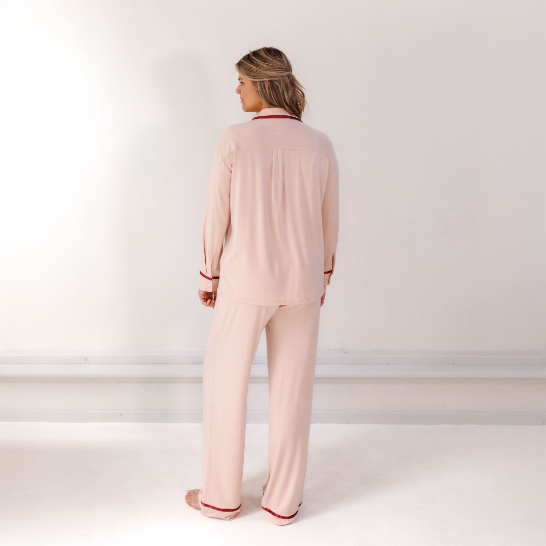 Coco & Cici - TENCEL Pyjama-set Dames Poederperzik - Maat S