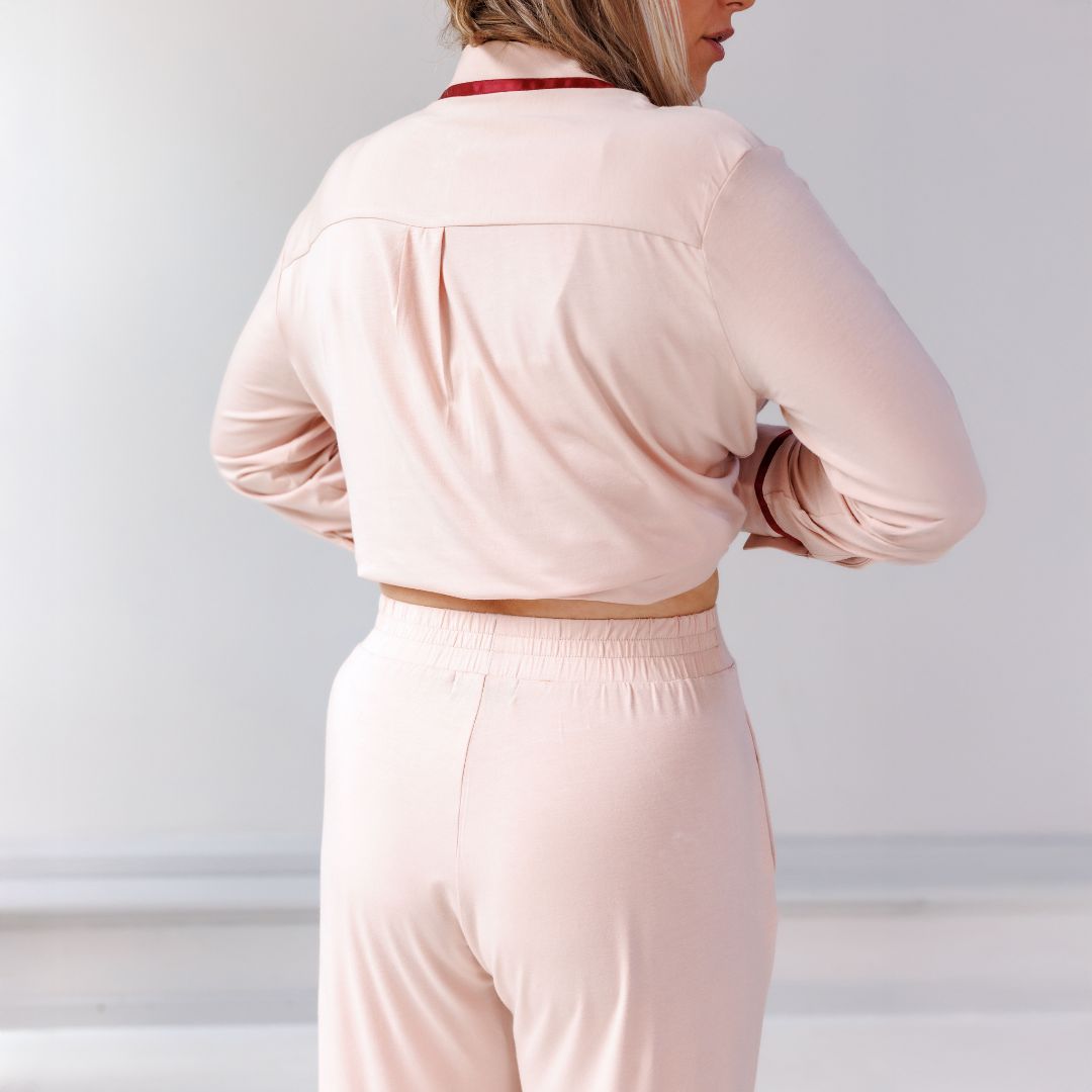 Coco & Cici - TENCEL Pyjama-set Dames Poederperzik - Maat S