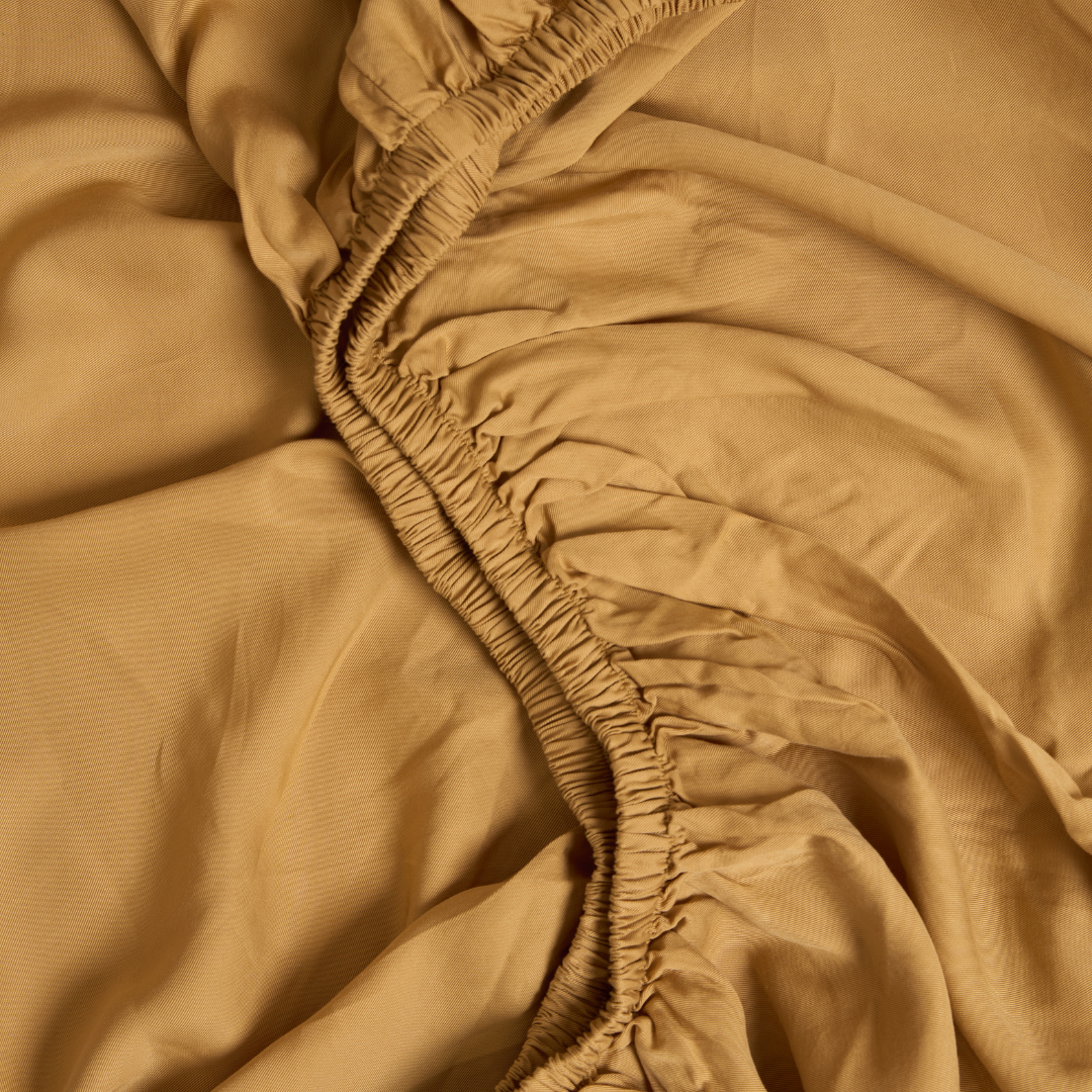Coco & Cici - TENCEL Twill hoeslaken okergeel - 200x210x30