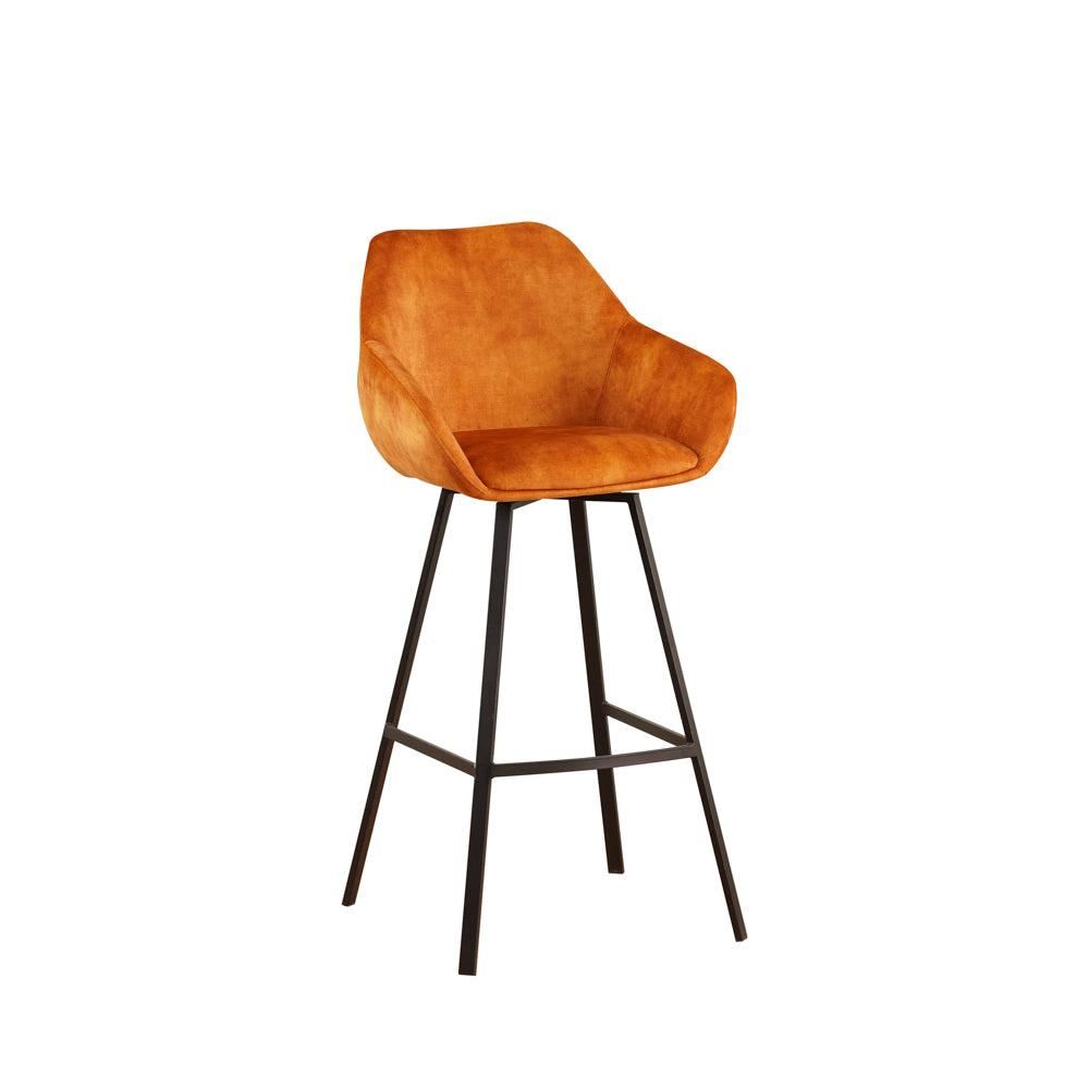 Barkruk Casper cognac velours