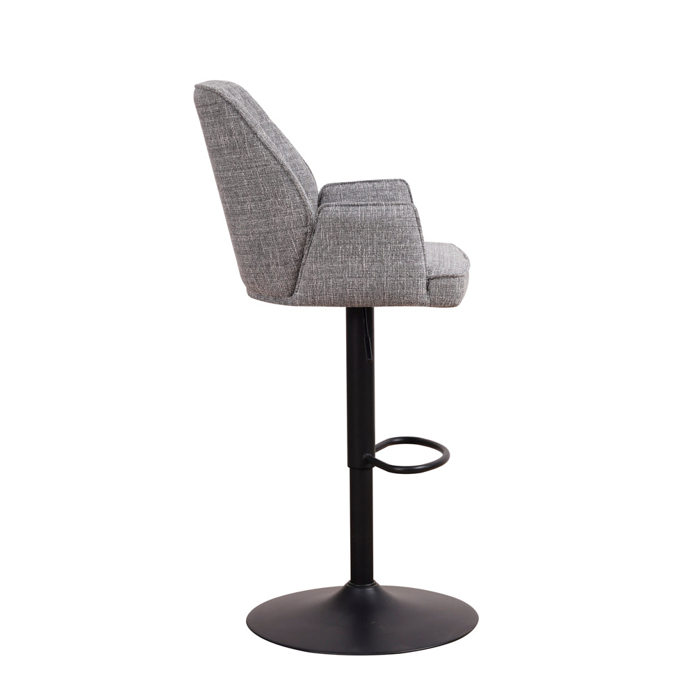 Barkruk Donny lichtgrijs chenille