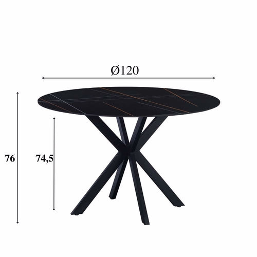 Eettafel Guus 120 zwart