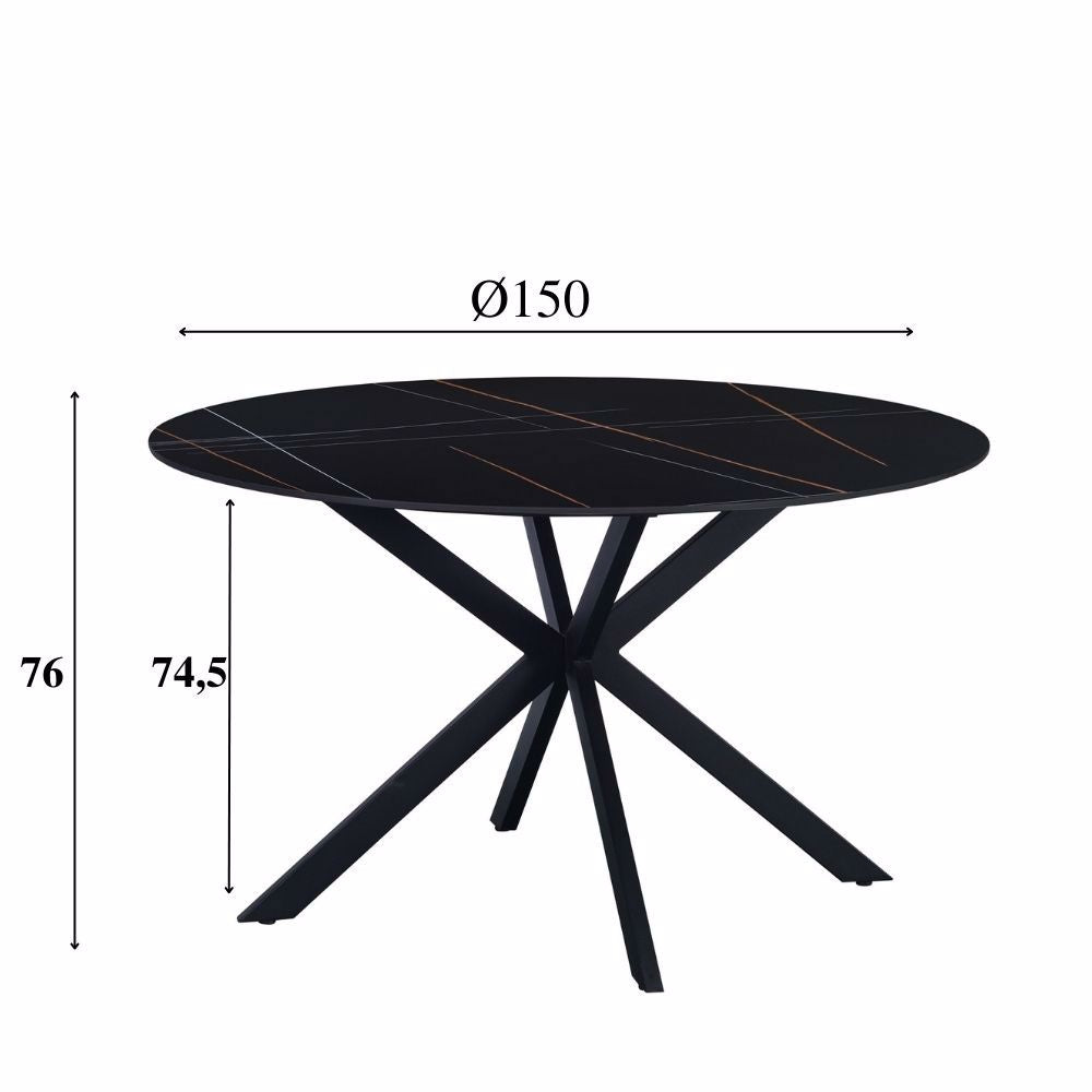 Eettafel Guus 150 zwart