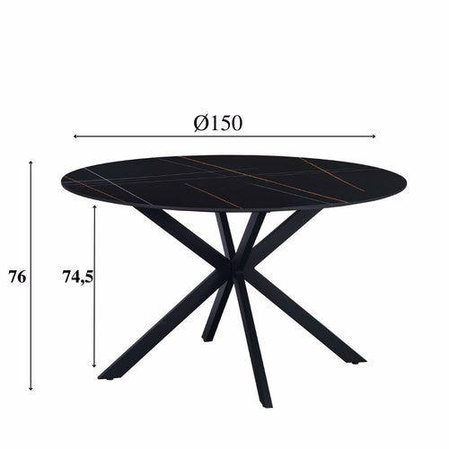 Eettafel Guus 150 zwart